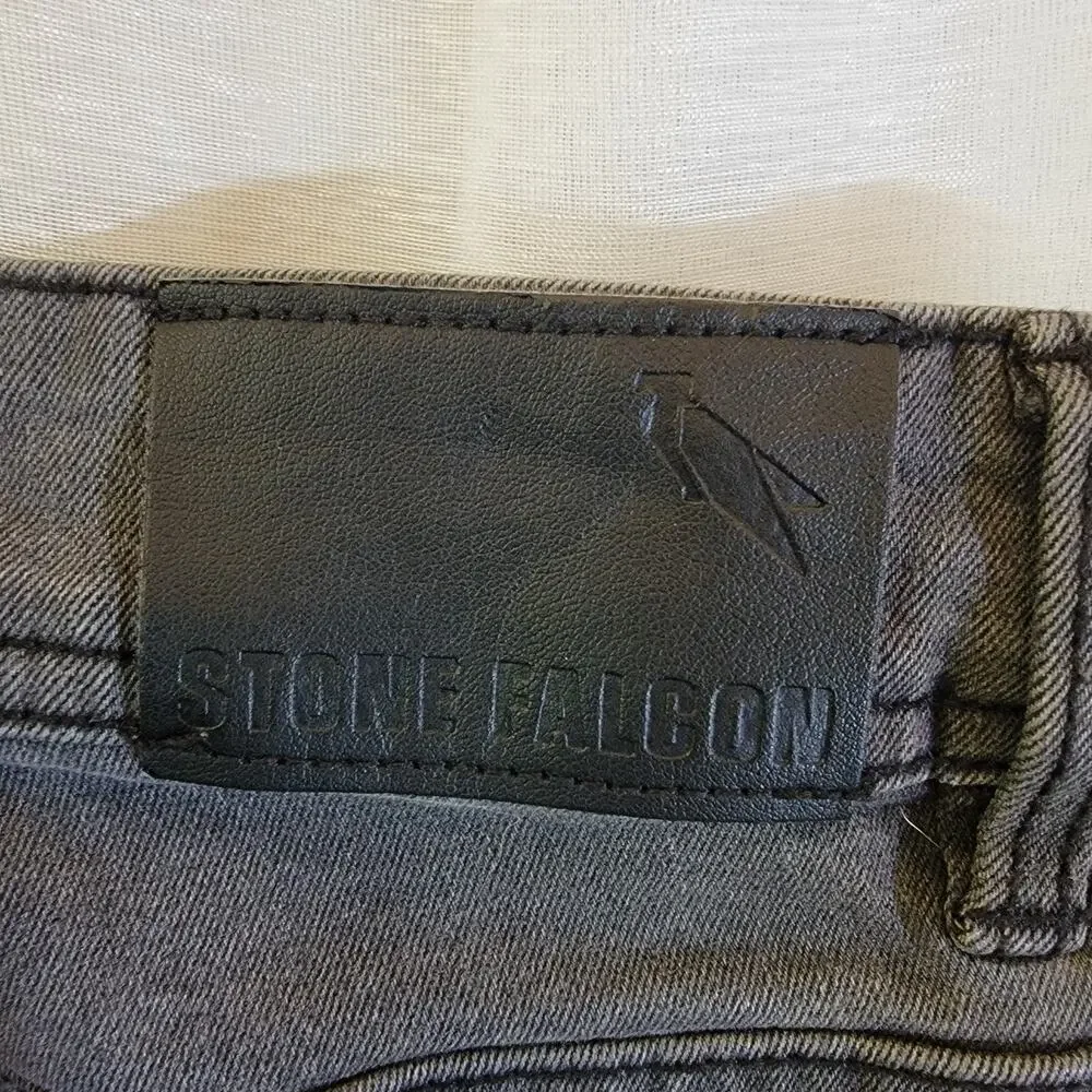 Men’s Gray Slim Fit Stretch Denim Jeans Casual Pants Stone Falcon 36x30 - Picture 3 of 8